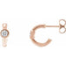 Ladies Natural Diamond Huggie Hoop Earrings (I1, G-H) — 14K Rose Gold