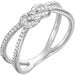 Ladies Natural Diamond Knot Ring (I1, G-H) — Sterling Silver
