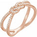 Ladies Natural Diamond Knot Ring (I1, G-H) — 14K Rose Gold