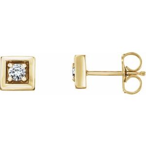 Ladies Natural Diamond Earrings (I1, G-H) — 14K Yellow Gold
