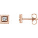 Ladies Natural Diamond Earrings (I1, G-H) — 14K Rose Gold