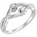 Ladies Natural Diamond Double Knot Ring (SI2-SI3, G-H) — Platinum