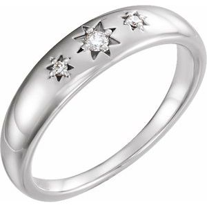 Ladies Natural Diamond Star Ring (SI2-SI3, G-H) — Platinum