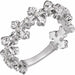 Ladies Natural Diamond Cross Ring (I1, G-H) — Sterling Silver