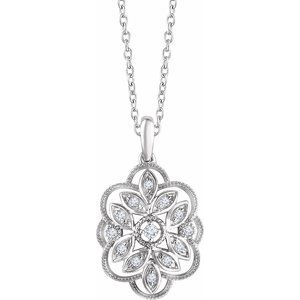 Ladies Natural Diamond Necklace (I1, H+) — Sterling Silver