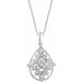 Ladies Natural Diamond Granulated Filigree Necklace (Si, H+) — 14K White Gold