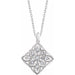 Ladies Natural Diamond Granulated Filigree Necklace (I1, H+) — 14K White Gold