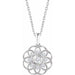 Ladies Natural Diamond Granulated Filigree Necklace (I1, H+) — Sterling Silver