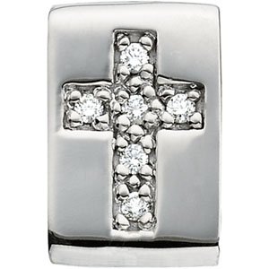 Ladies Natural Diamond Cross Slide Pendant (Si1, G-H) — 14K White Gold