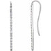 Ladies Natural Diamond Bar Earrings — Platinum