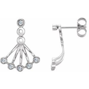 Ladies Natural Diamond Earrings — 14K White Gold