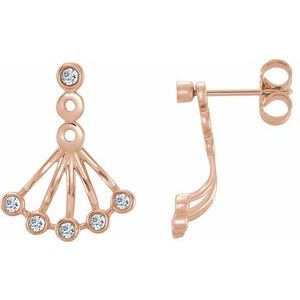Ladies Natural Diamond Earrings — 14K Rose Gold