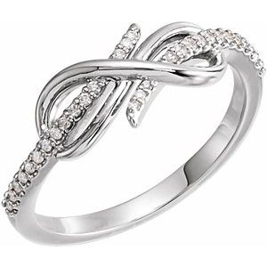 Ladies Natural Diamond Infinity-Inspired Ring (SI2-SI3, G-H) — Platinum
