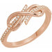 Ladies Natural Diamond Infinity-Inspired Ring (I1, G-H) — 14K Rose Gold