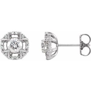 Ladies Natural Diamond Earrings — Platinum