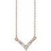 Ladies Natural Diamond V Necklace (I1, G-H) — 14K Rose Gold