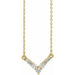 Ladies Natural Diamond V Necklace (I1, G-H) — 14K Yellow Gold