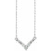 Ladies Natural Diamond V Necklace (I1, G-H) — 14K White Gold