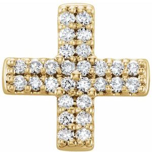 Ladies Natural Diamond Cross Pendant (I1, G-H) — 14K Yellow Gold