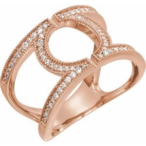 Ladies Natural Diamond Geometric Ring (I1, H+) — 14K Rose Gold