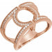 Ladies Natural Diamond Geometric Ring (I1, H+) — 14K Rose Gold