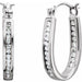 Ladies Natural Diamond Inside-Outside Hinged Hoop Earrings (I1, H+) — 14K White Gold