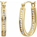 Ladies Natural Diamond Inside-Outside Hinged Hoop Earrings (I1, H+) — 14K Yellow Gold