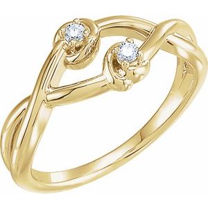 Ladies Natural Diamond Double Knot Ring (I1, G-H) — 14K Yellow Gold