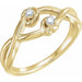 Ladies Natural Diamond Double Knot Ring (I1, G-H) — 14K Yellow Gold