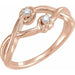 Ladies Natural Diamond Double Knot Ring (I1, G-H) — 14K Rose Gold