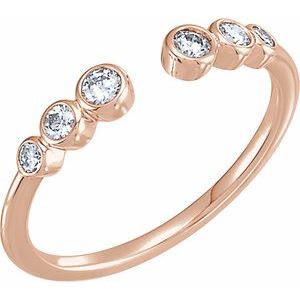 Ladies Natural Diamond Negative Space Ring (I1, G-H) — 14K Rose Gold