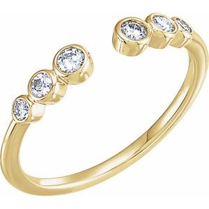 Ladies Natural Diamond Negative Space Ring (I1, G-H) — 14K Yellow Gold