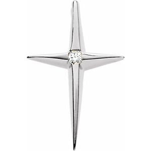Ladies Natural Diamond Cross Pendant (Si1, G-H) — Platinum