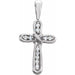 Ladies Cross Pendant Mounting (Si1, G-H) — 14K White Gold