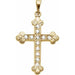 Ladies Natural Diamond Cross Pendant — 14K Yellow Gold