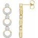 Ladies Natural Diamond Geometric Earrings — 14K Yellow Gold