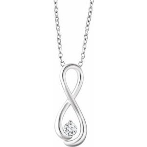 Ladies Natural Diamond Infinity-Inspired Necklace (I1, H+) — 14K White Gold