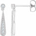 Ladies Natural Diamond Teardrop Earrings — 14K White Gold