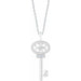 Ladies Natural Diamond Key Necklace (I1, H+) — Sterling Silver