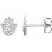 Ladies Natural Diamond Hamsa Earrings — 14K White Gold