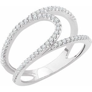 Ladies Natural Diamond Negative Space Ring (I1, H+) — 14K White Gold