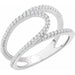 Ladies Natural Diamond Negative Space Ring (I1, H+) — 14K White Gold