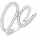 Ladies Natural Diamond Freeform Ring (I1, H+) — 14K White Gold