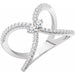 Ladies Natural Diamond Negative Space Ring (I1, H+) — 14K White Gold