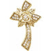 Ladies Natural Diamond Floral-Inspired Cross Pendant (I1, G-H) — 14K Yellow Gold