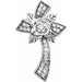 Ladies Natural Diamond Floral-Inspired Cross Pendant (I1, G-H) — 14K White Gold