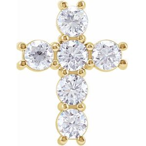Ladies Natural Diamond Cross Pendant (I1, G-H) — 14K Yellow Gold