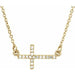 Ladies Natural Diamond Sideways Cross Necklace (I1, G-H) — 14K Yellow Gold