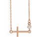 Ladies Natural Diamond Sideways Cross Necklace (I1, G-H) — 14K Rose Gold