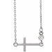Ladies Natural Diamond Sideways Cross Necklace (I1, G-H) — Sterling Silver